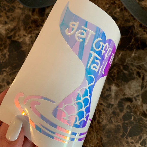 Hologram Mermaid Get Off My Tail Car Window Decal - Picture 3 of 7